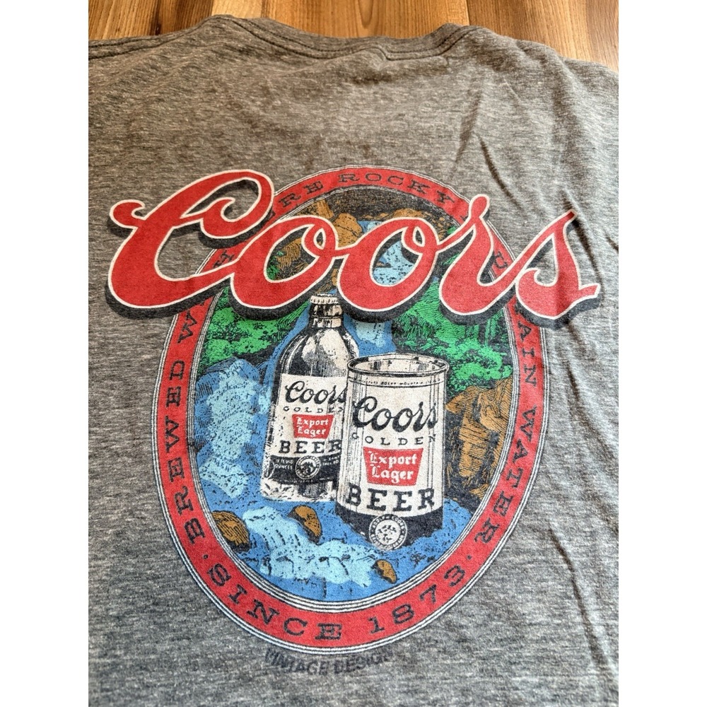 Coors Beer T-shirt Heathered Gray Men's Large Cotton Soft